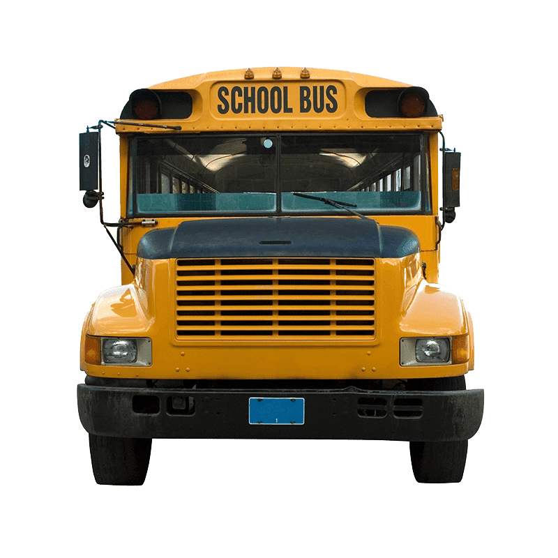 Bright Yellow School Bus Ready for Students PNG