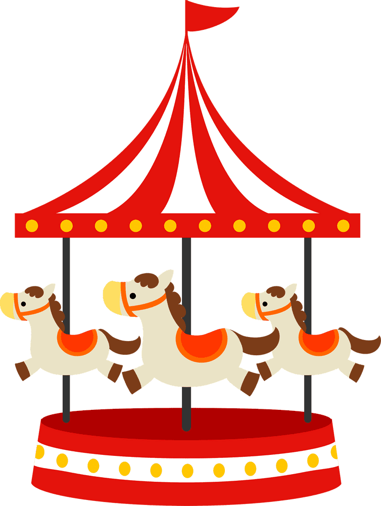 Amusement Park Carousel Adventure PNG