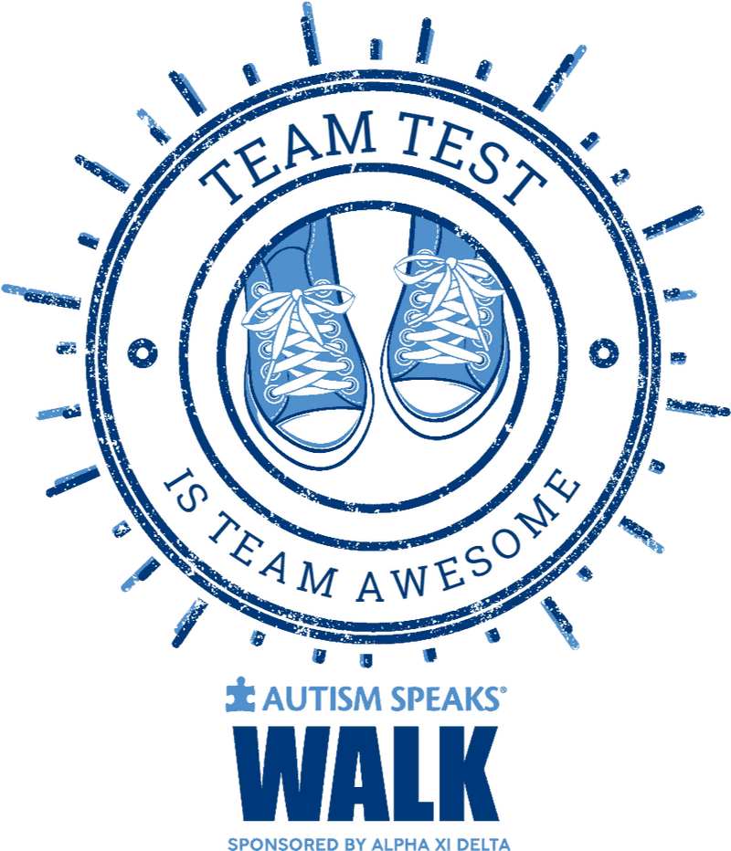 Rubber Stamp of Team Spirit for Autism Awareness PNG