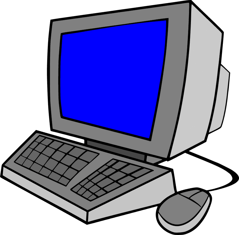Classic Computer Part Monitor and Keyboard Setup PNG