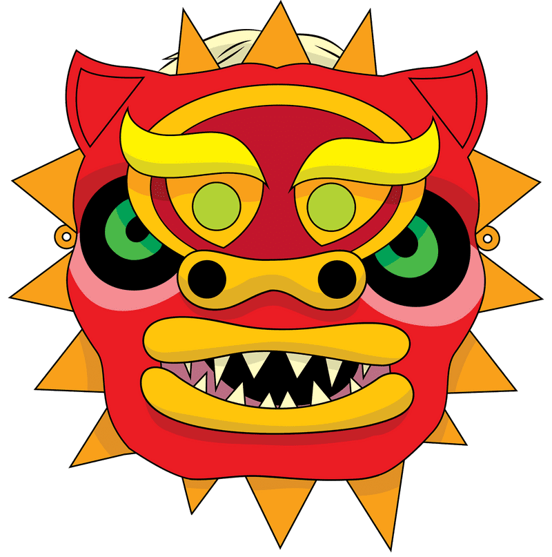 Chinese Dragon Mask of Celebration PNG