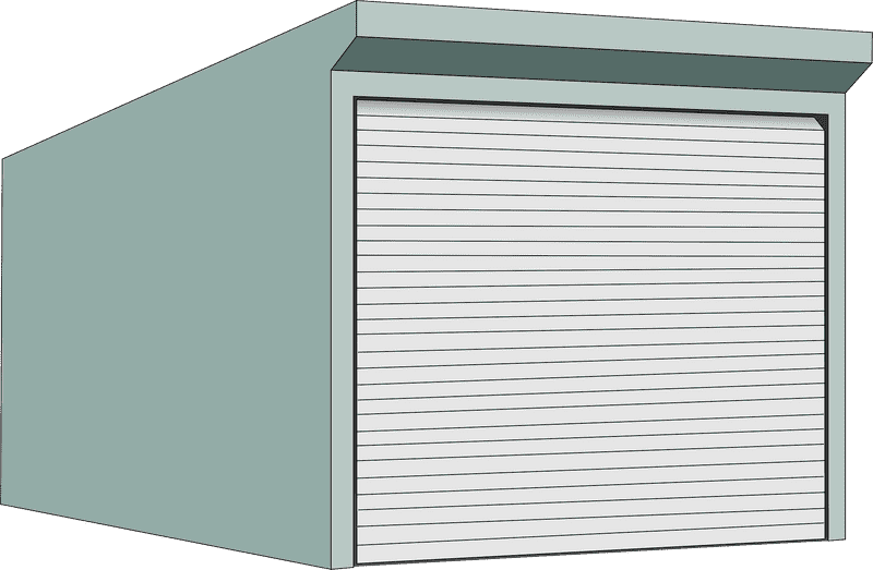 Modern Parking Garage with Rolling Door PNG