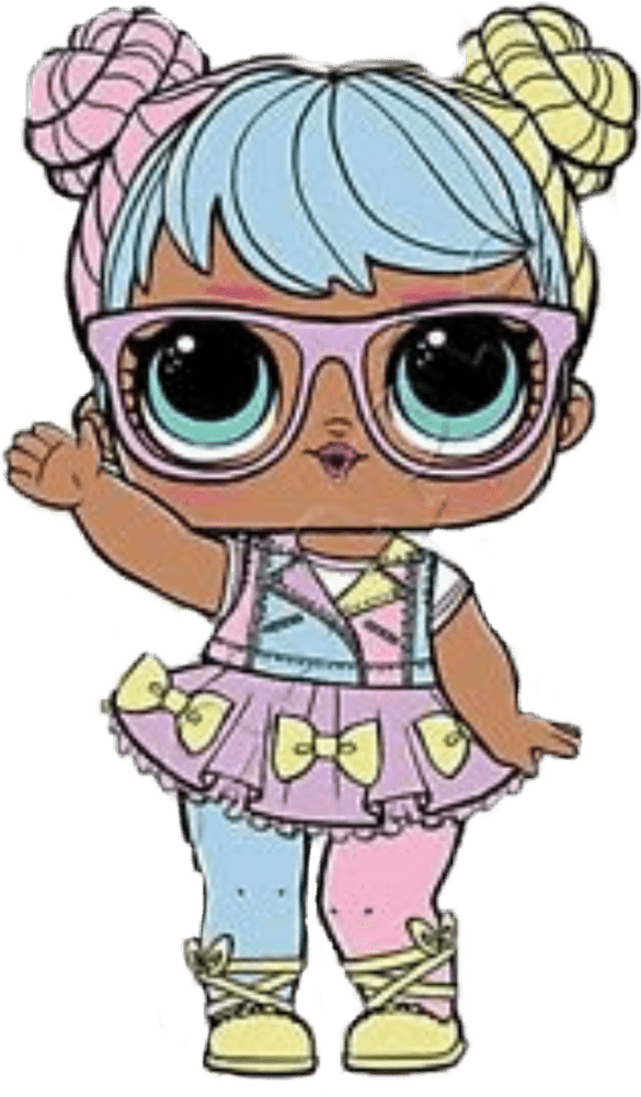 LOL Surprise Fashionista with Cool Blue Hair PNG