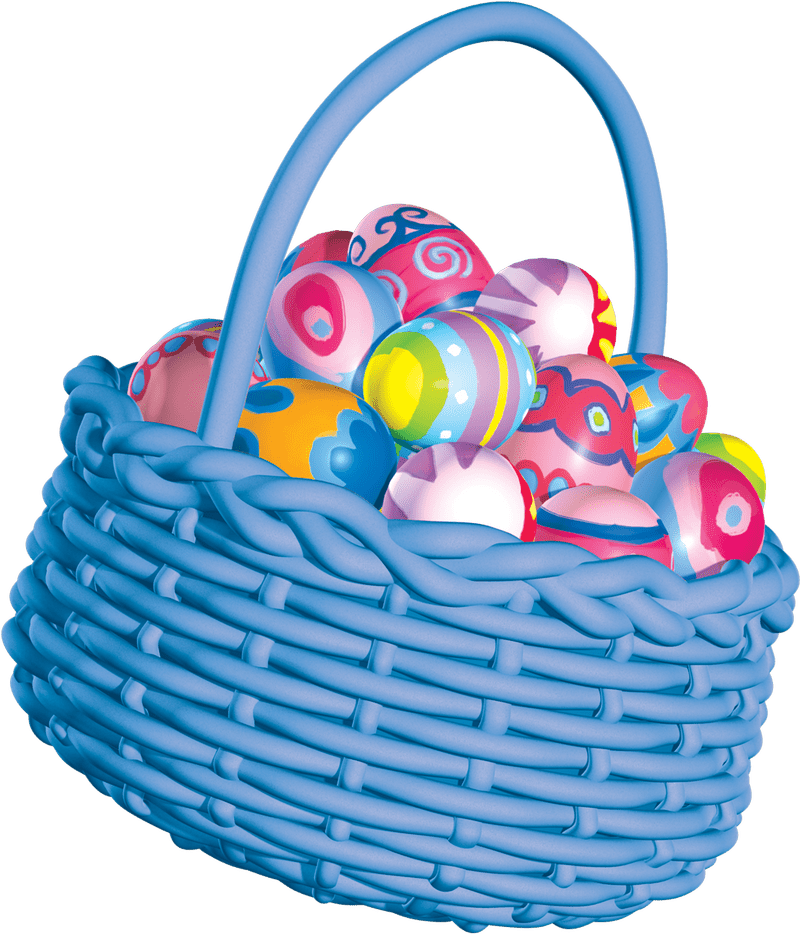Easter Delight Vibrant Eggs in a Basket PNG