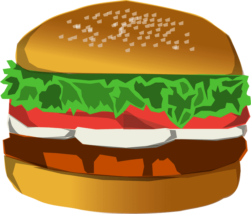 Delicious Layered Classic Burger Delight PNG