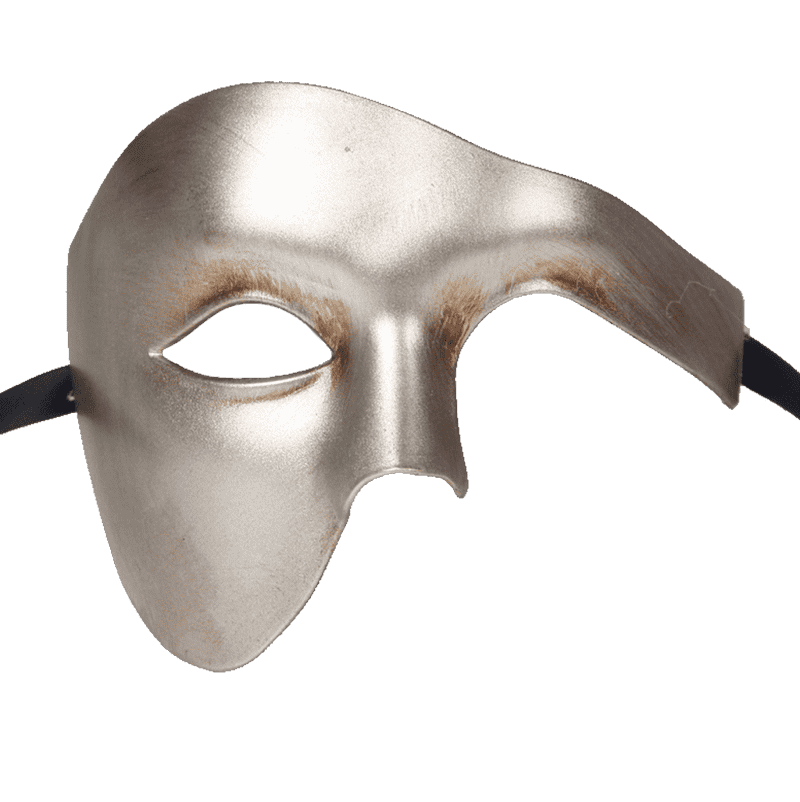 Elegant Silver Facial Mask for Dramatic Flair PNG