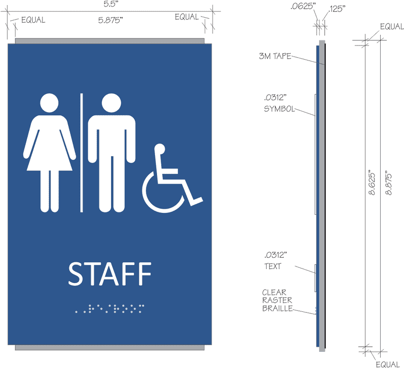 Braille Signage for Inclusive Staff Restrooms PNG