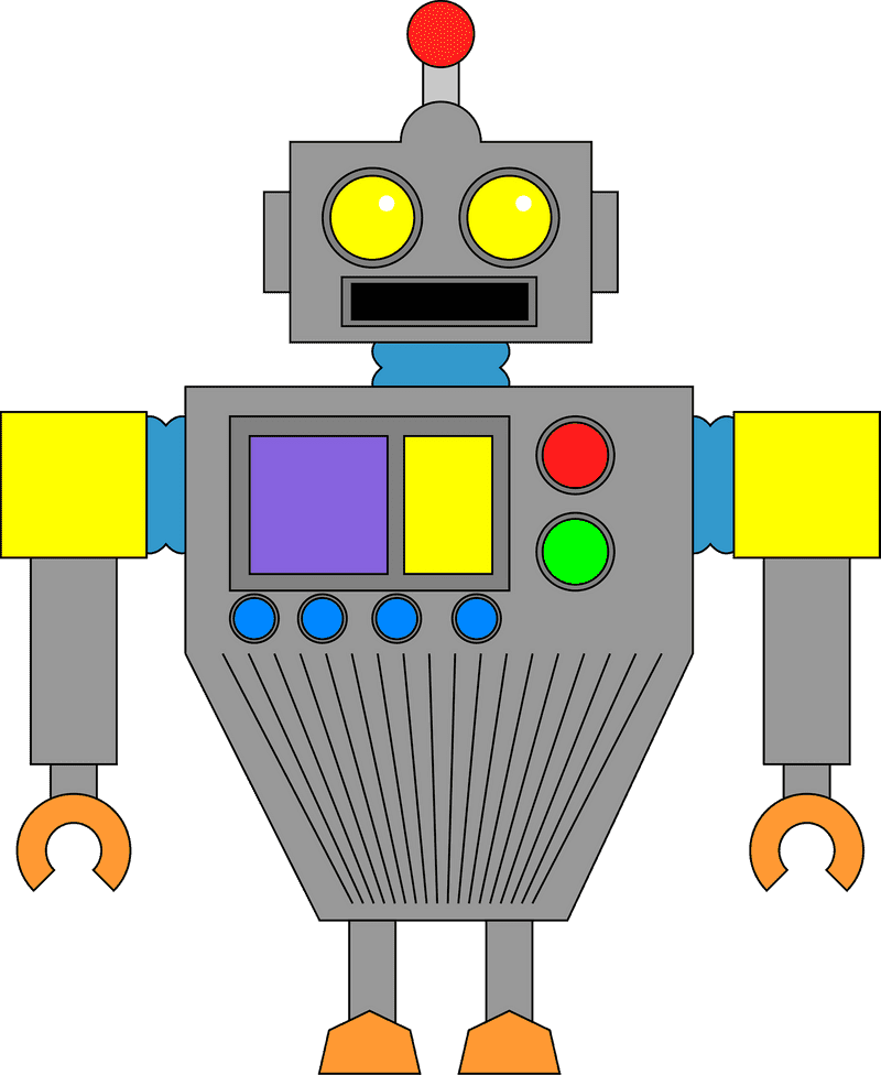 Cheerful Retro Robot Companion PNG