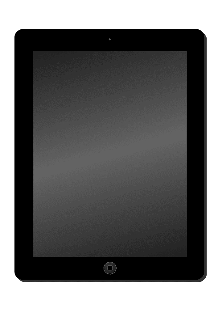 Sleek Black Tablet with Glossy Display PNG