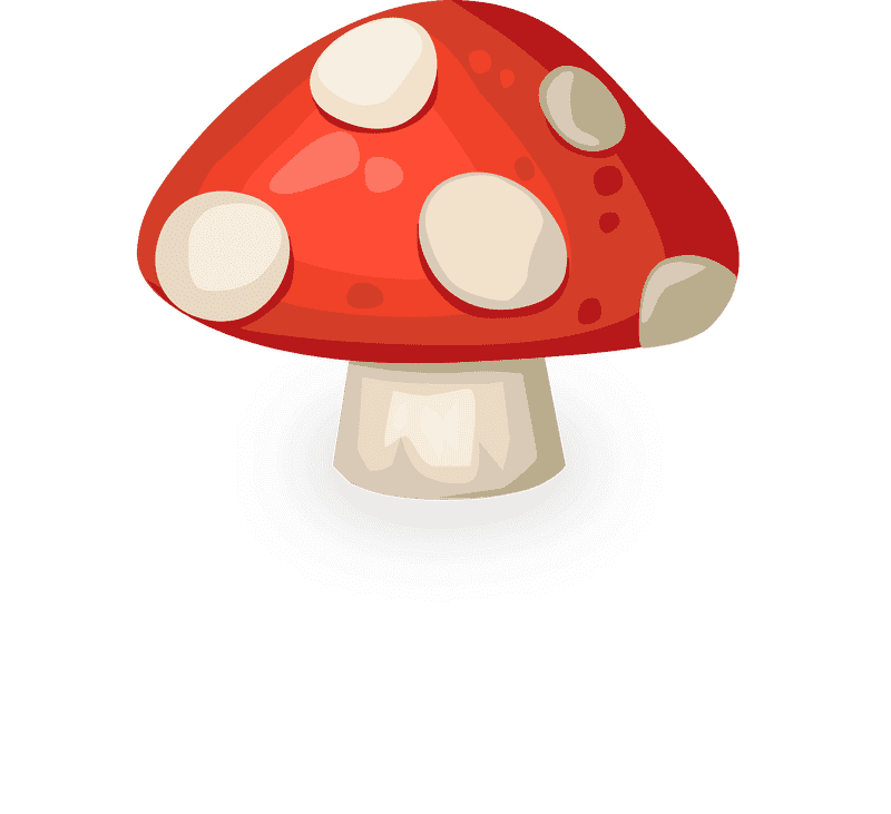 Playful Red Mushroom with White Spots PNG