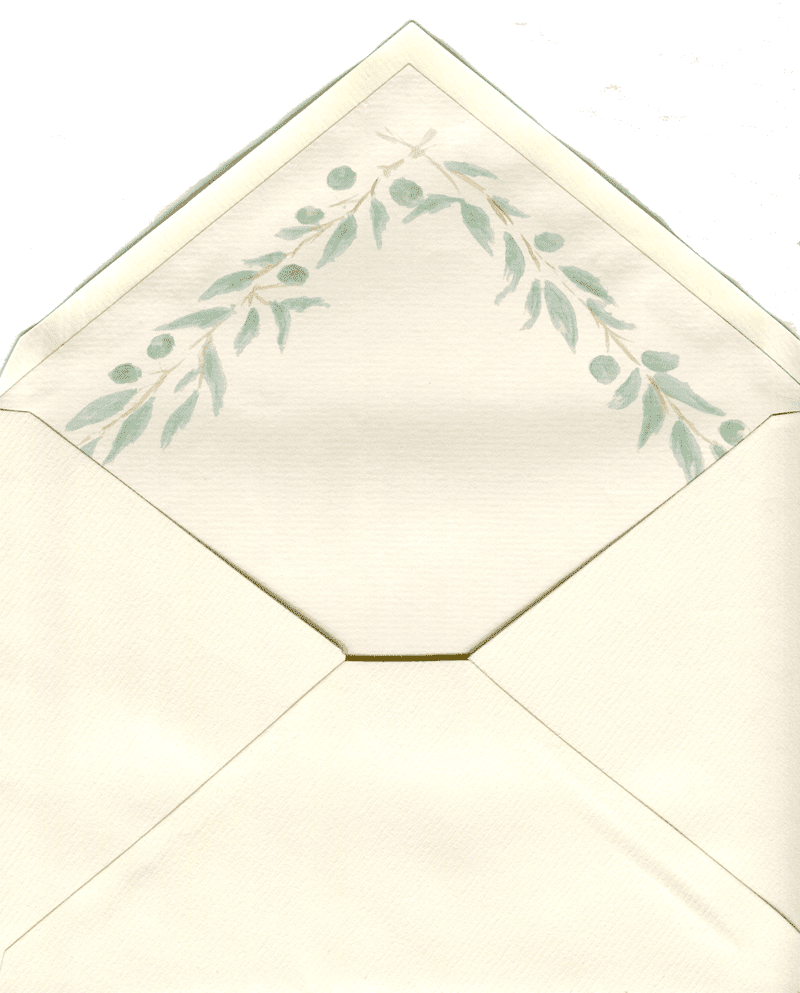 Elegant Envelope Mail with Botanical Design PNG
