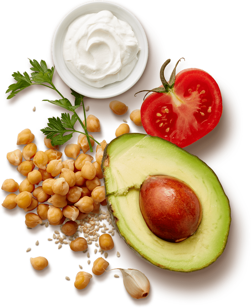 Fresh Food Medley Avocado Chickpeas and Tomato Delight PNG