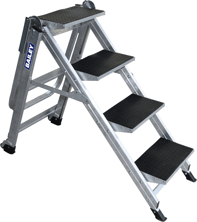 Sturdy Four-Step Folding Ladder PNG