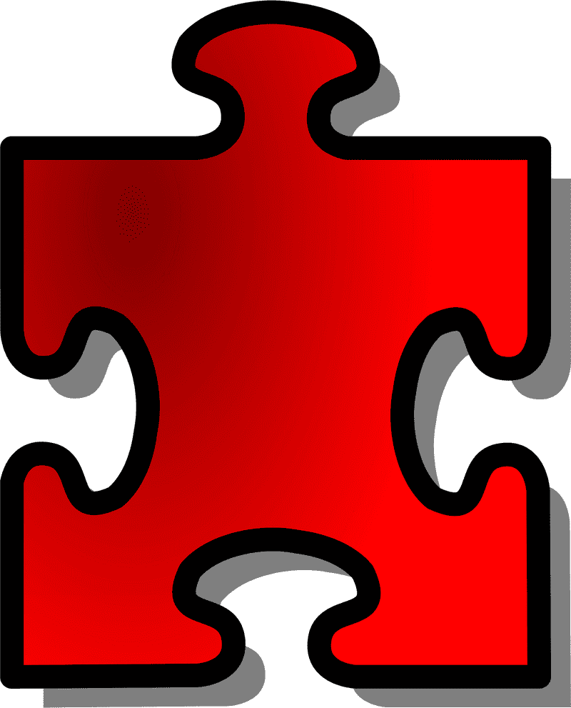 Bold Red Jigsaw Pieces of Creativity PNG