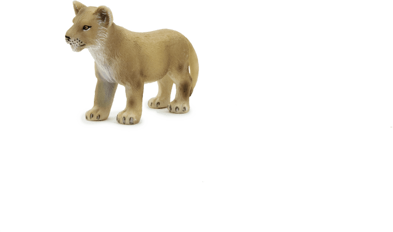 Toy Animal Figurine Playful Lion Cub PNG