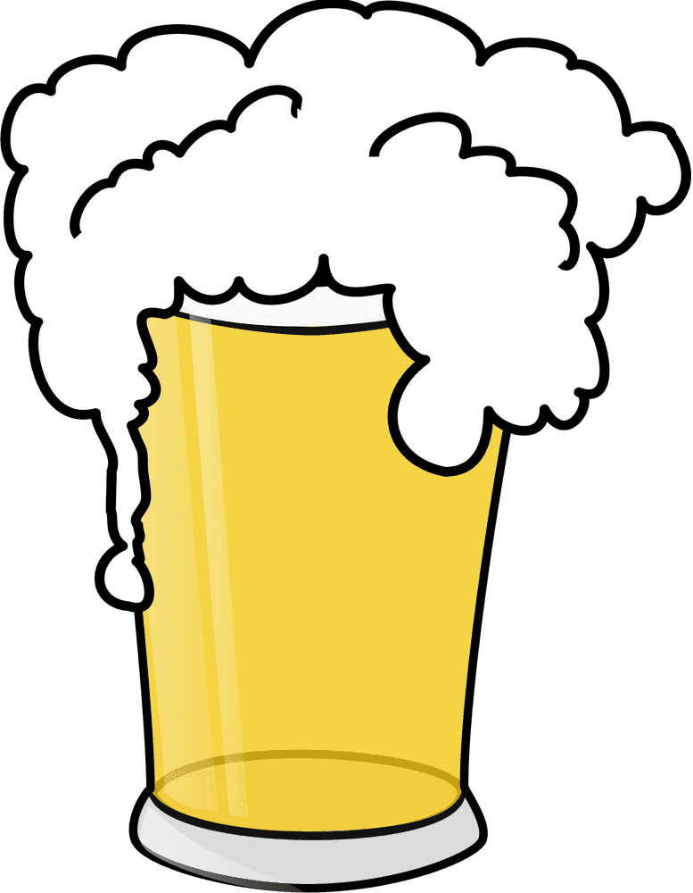 Frothy Beer Glass of Golden Delight PNG