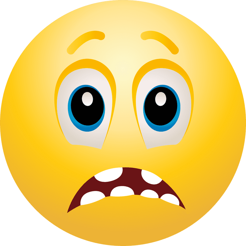 Emoticon of Fear and Concern PNG