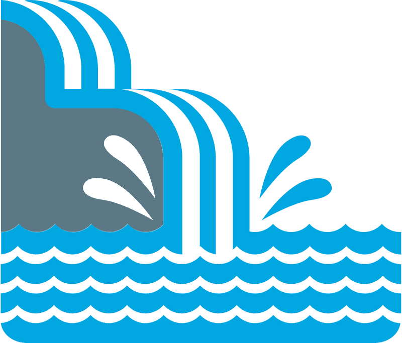 Tranquil Blue Waterfall Oasis PNG