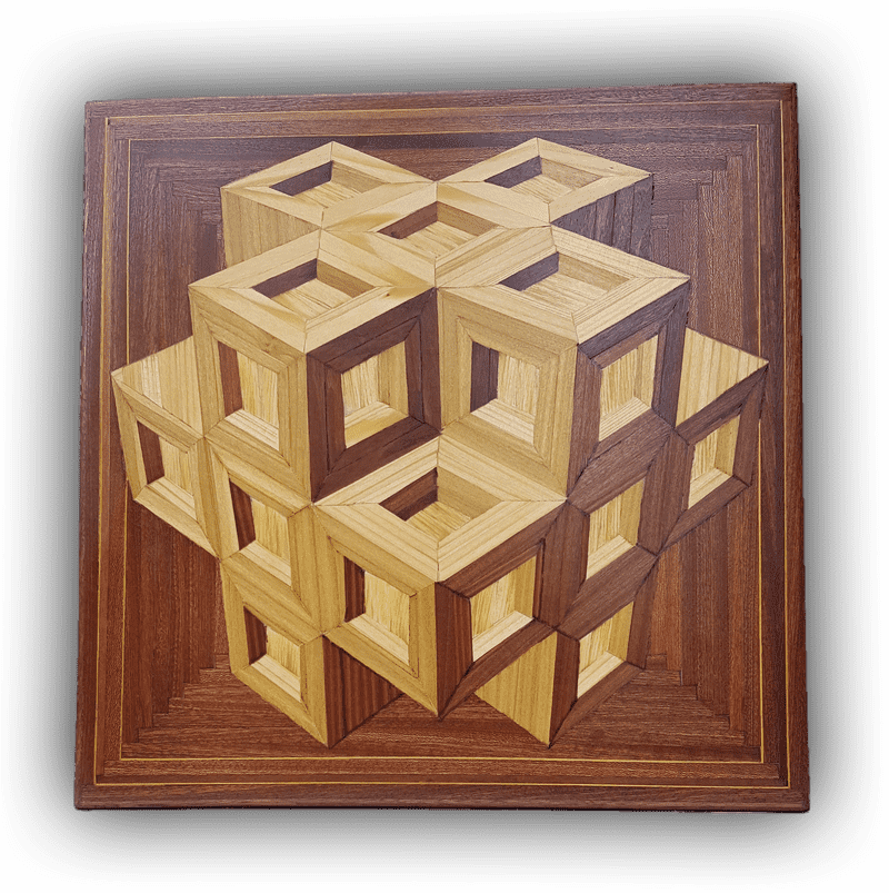 Intricate Ice Cube Illusion Design PNG