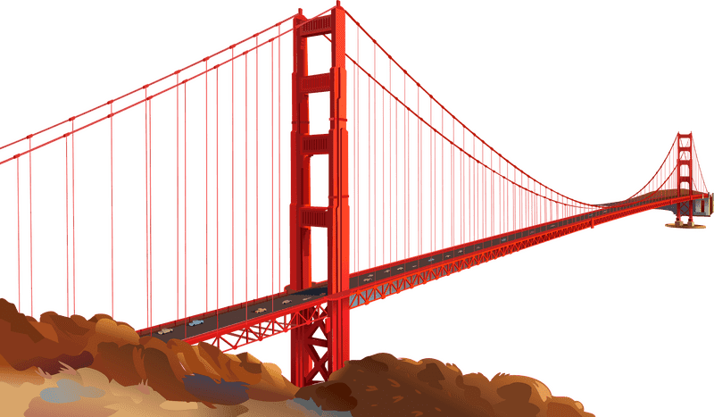Majestic Golden Gate Bridge View PNG