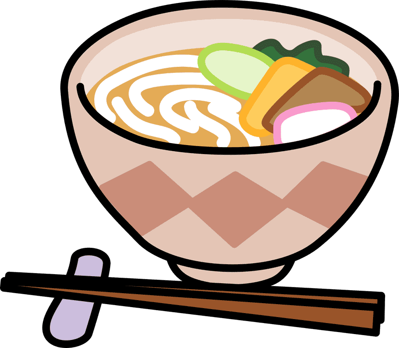 Delicious Udon Soup with Colorful Toppings PNG