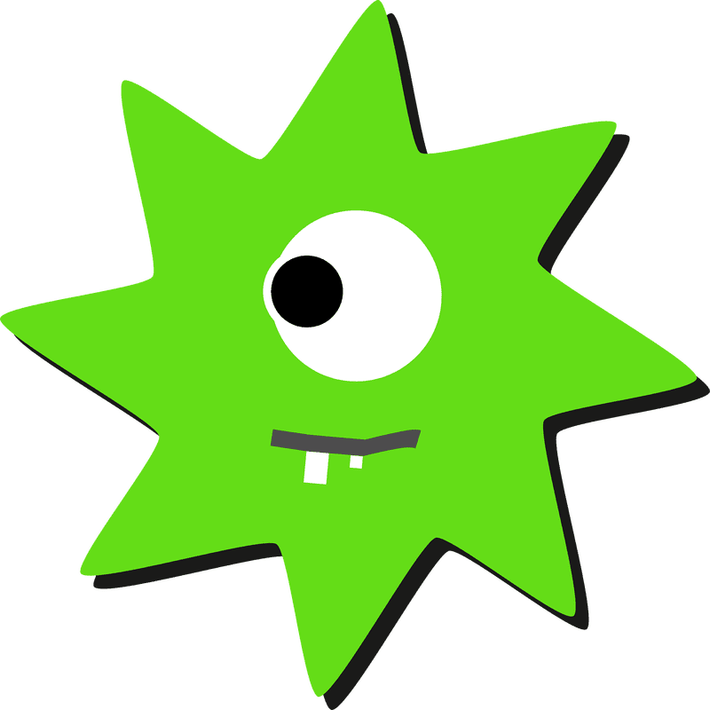 Green One-Eyed Virus of Mischief PNG