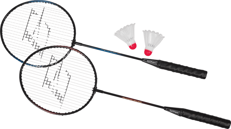 Pair of Tennis Rackets with Shuttlecocks PNG