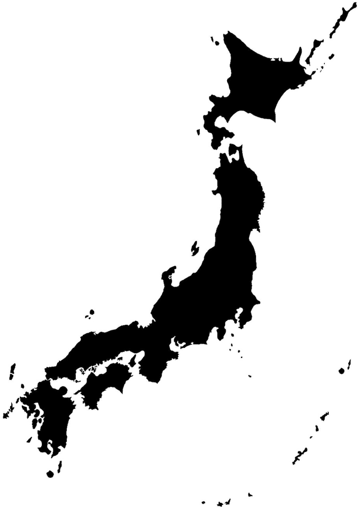 Outline Map of Japan's Archipelago PNG