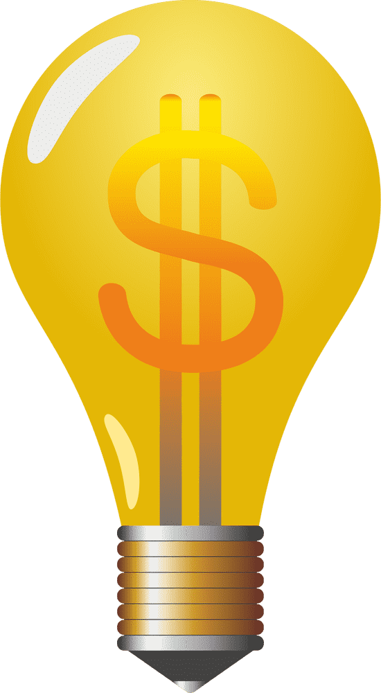Light Bulb of Bright Ideas and Profit PNG