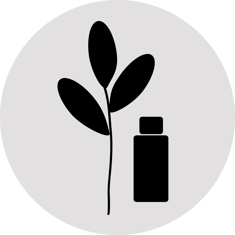 Natural Oil Essence with Leaf Design PNG