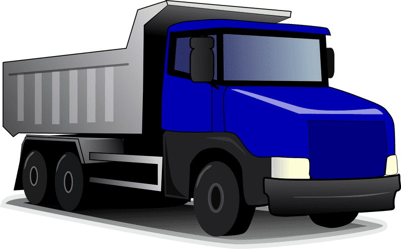 Modern Blue Delivery Truck with Open Bed PNG