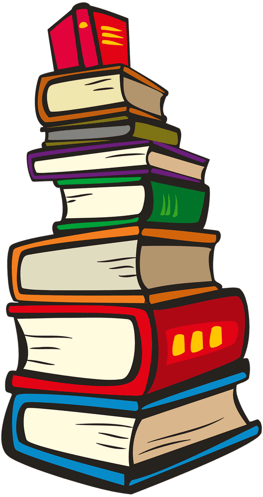 Stack of Colorful Books Awaiting Adventure PNG