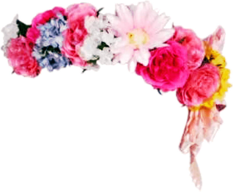 Colorful Floral Crown of Delightful Flowers PNG