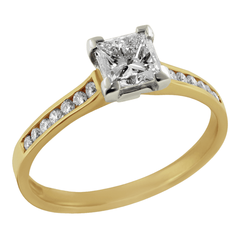 Elegant Princess Cut Jewelry Ring PNG