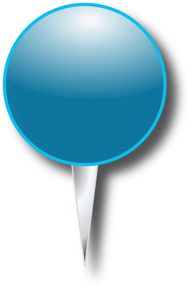 Vibrant Blue Pin for Location Marking PNG