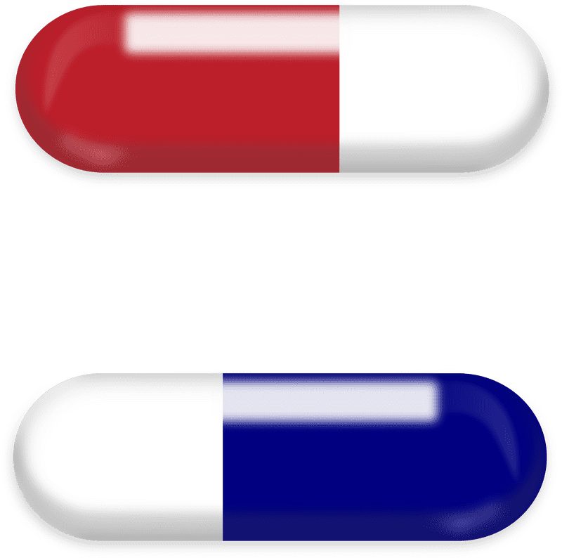 Colorful Pill Duo Red White and Blue PNG