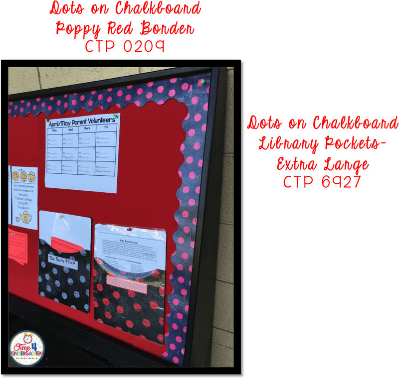 Chalkboard Display with Poppy Red Border PNG
