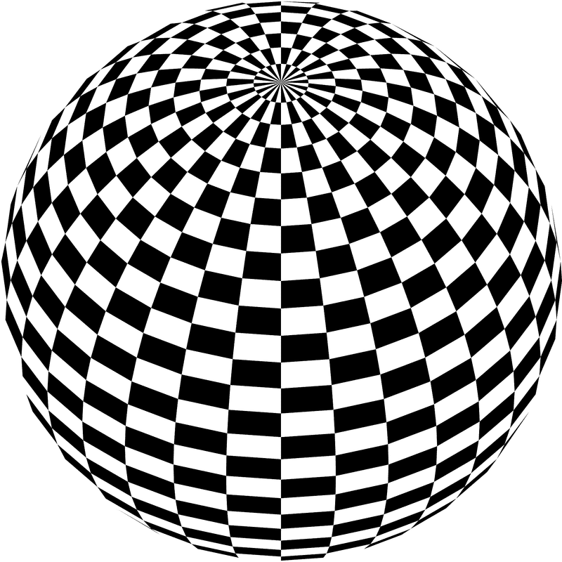 Hypnotic Chessboard Sphere Design PNG