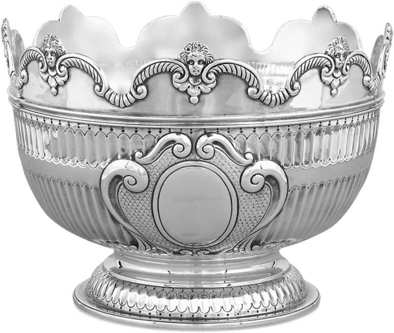 Elegant Silver Bowl in Office Lobby Decor PNG