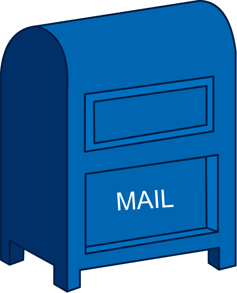 Bright Blue Mailbox for Sending Letters PNG