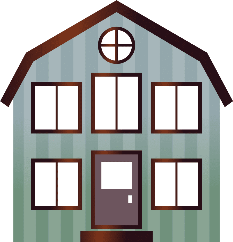 Stylish Modern House with Large Windows PNG