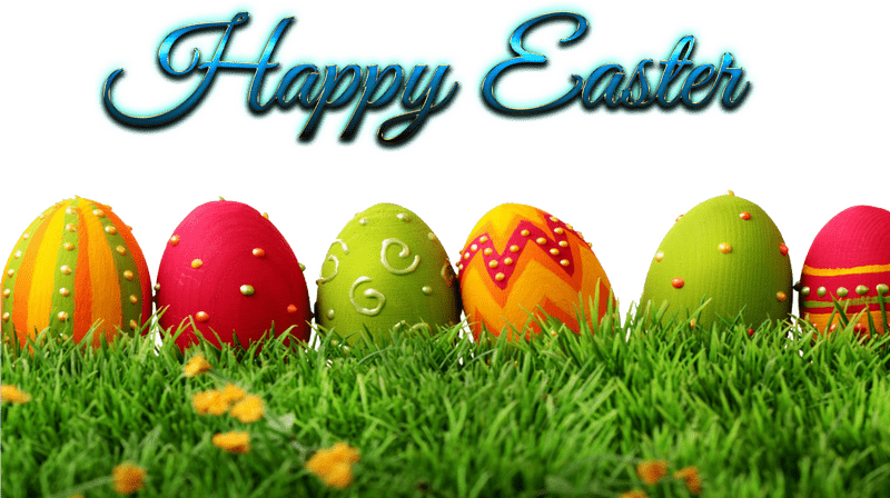 Colorful Easter Egg Celebration in Spring Grass PNG