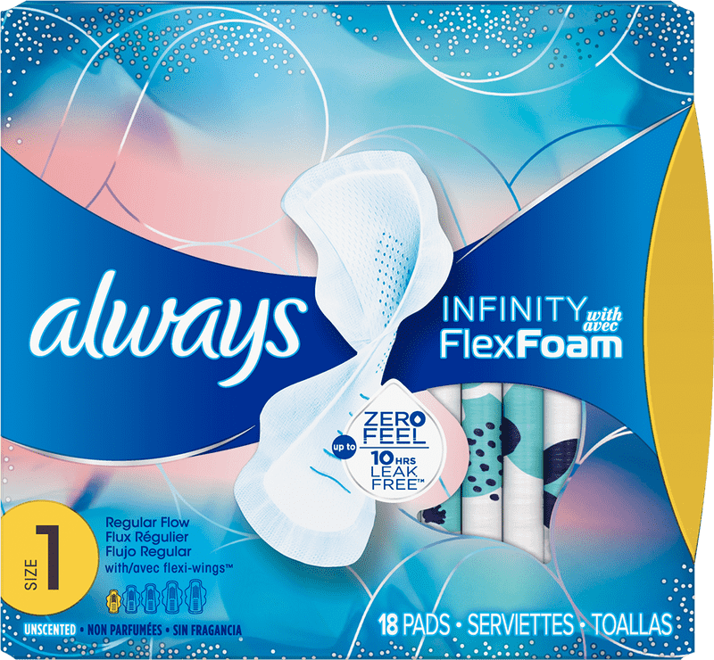 Always Infinity Symbol FlexFoam Pads Packaging PNG