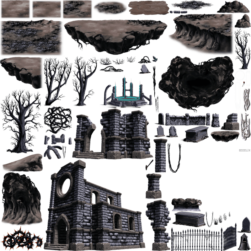 Enchanted Forest Ruins and Shadows PNG