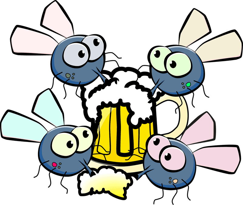 Buzzing Bugs and Beer Drink Delight PNG