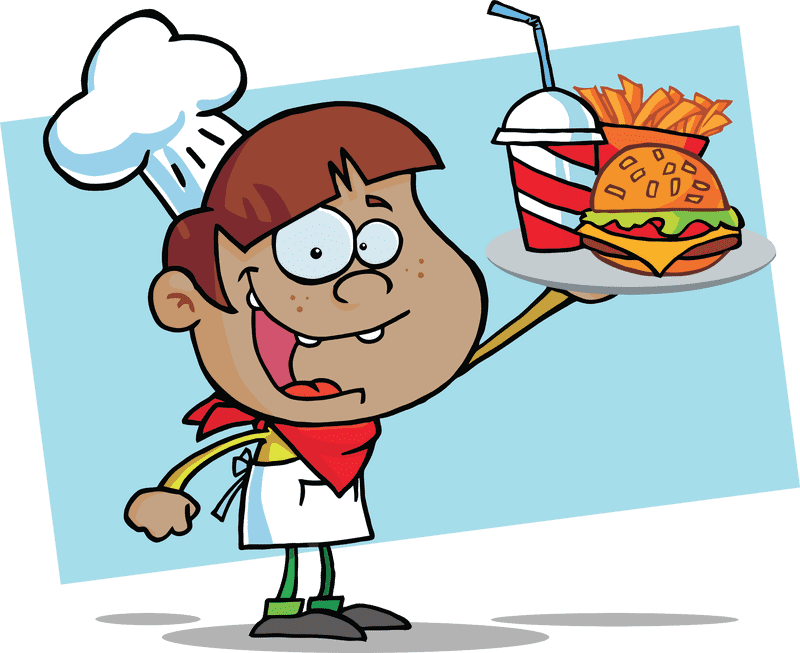 Cheerful Chef with a Delicious Burger Delight PNG