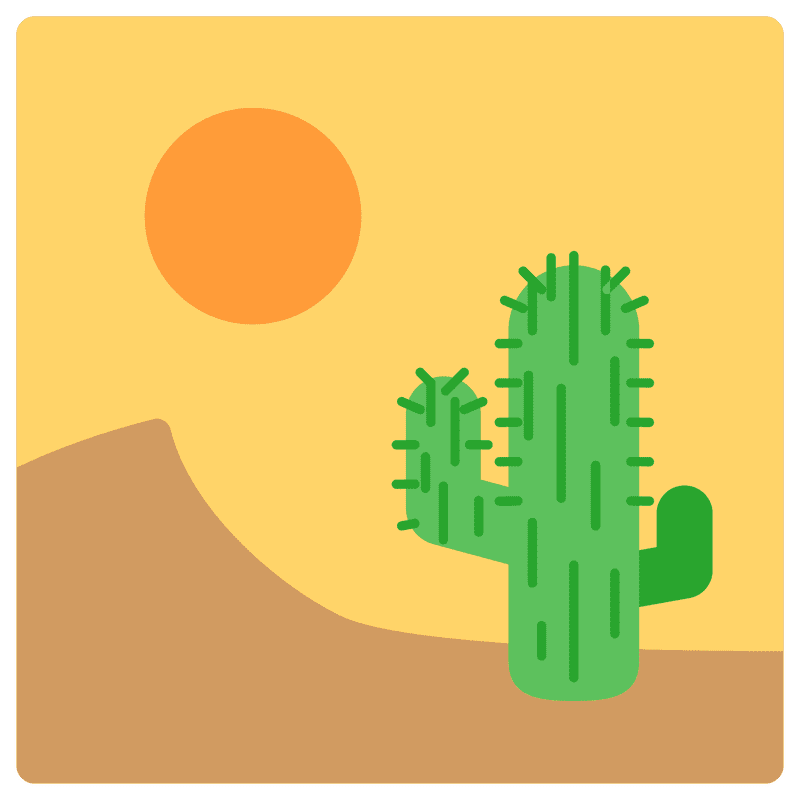 Desert Oasis Cactus Under the Sun PNG