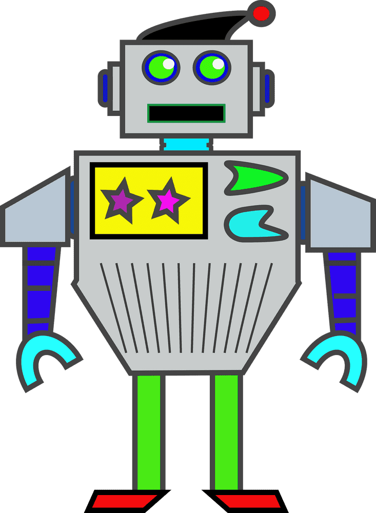 Colorful Android Robot with Playful Features PNG