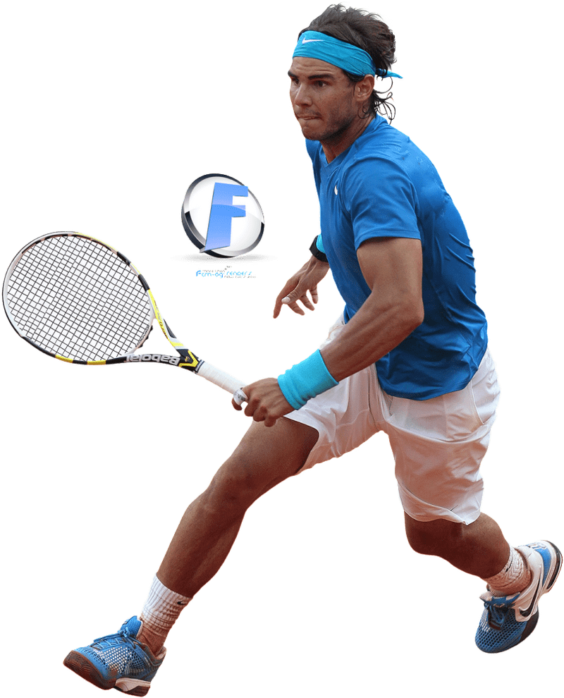 Dynamic Tennis Champion in Action PNG