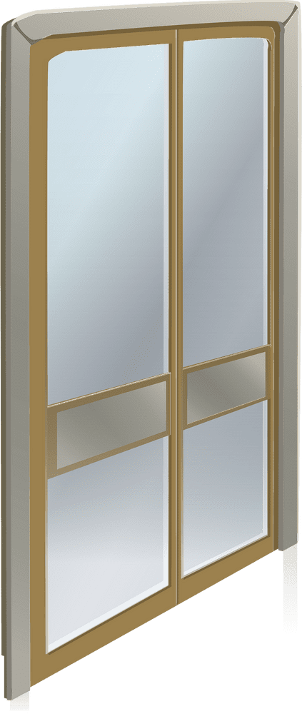 Elegant Double Glass Door Design PNG